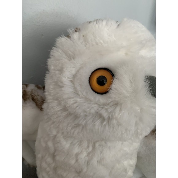 Wild Republic Plush Snowy Owl 11” White Brown Soft Stuffed Animal Toy TAG - Picture 4 of 14